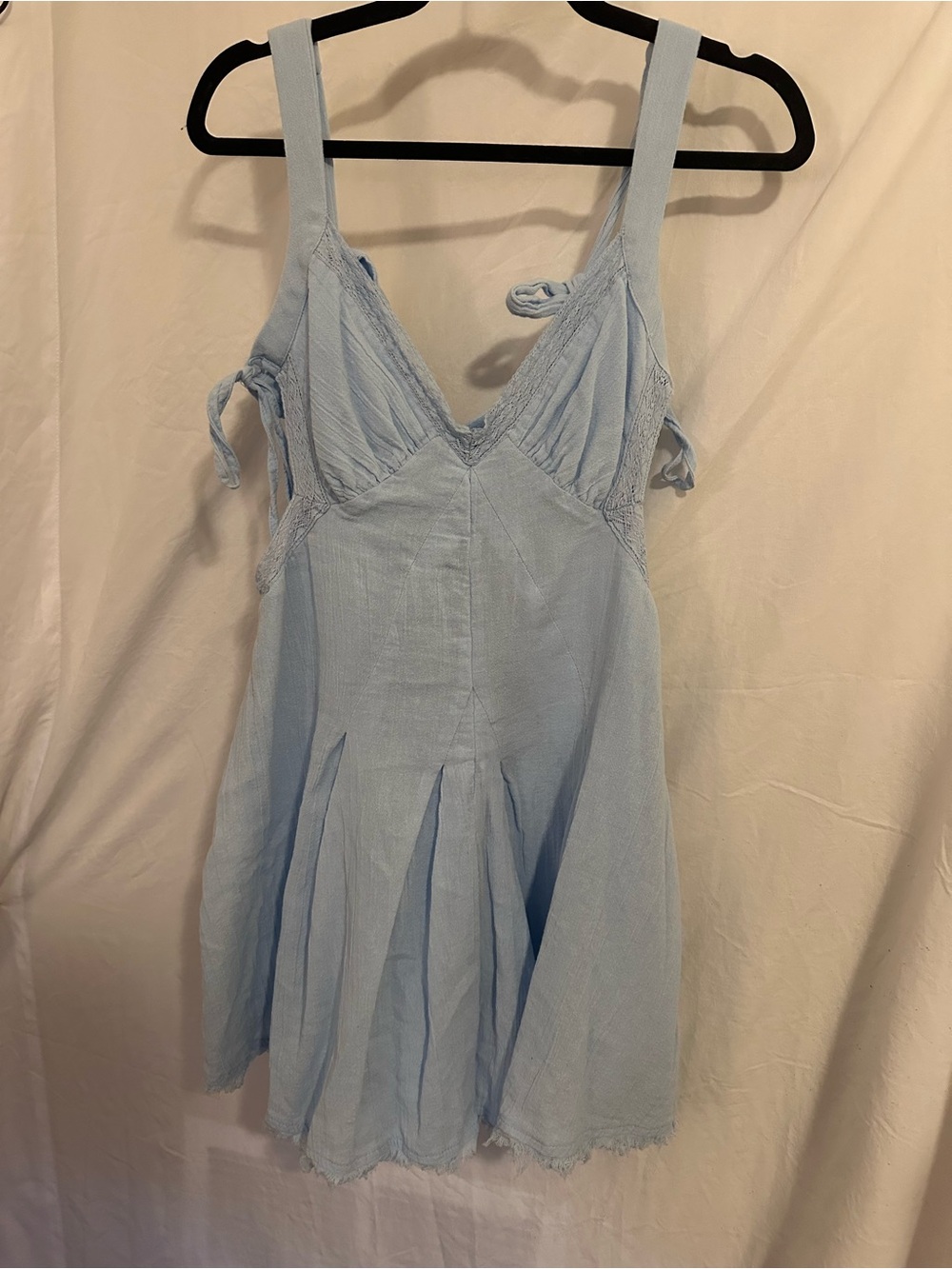 Free People Pale Blue Vivi Cotton Mini Dress